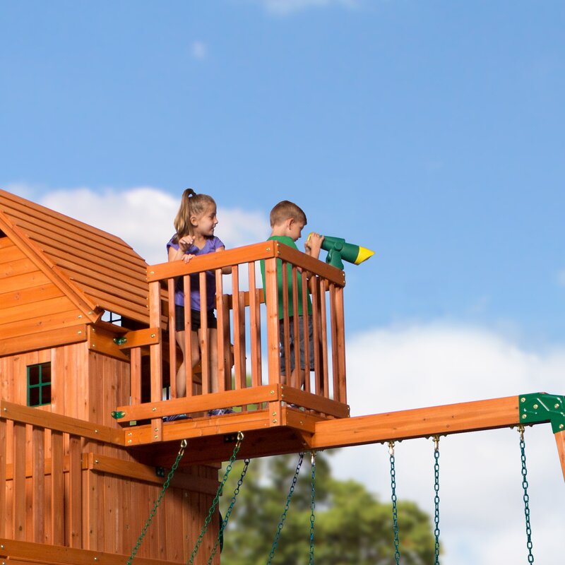 Backyard Discovery Skyfort II All Cedar Swing Set & Reviews | Wayfair